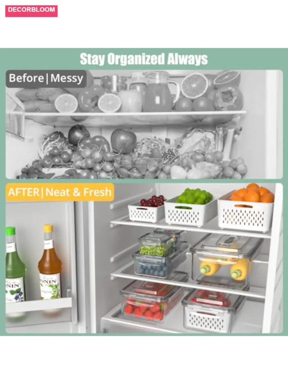 5-Piece Airtight Food Storage Container Set with Colanders and Handles,